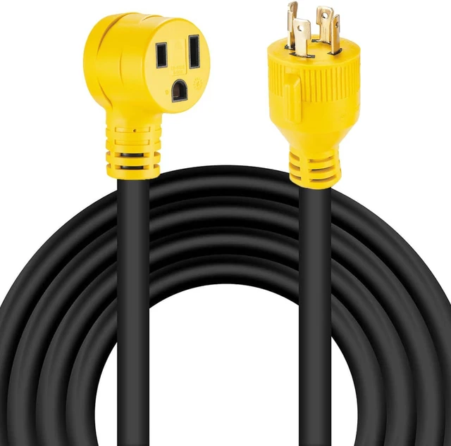 Main image of NEMA L14-30P to 6-50R 10ft NEMA Welder Adapter Plug Extension Cord, 30 Amp Male to 3 Prong 50 Amp Twist Lock Generator, Female Wire, 10