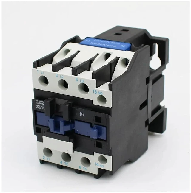 Alt view image 3 of 6 - AC Contactor CJX2-3210 32A NO 3-Phase DIN Rail Mount Electric Power Contactor 24V 36V 110V 220V 380V (Color : AC110V)