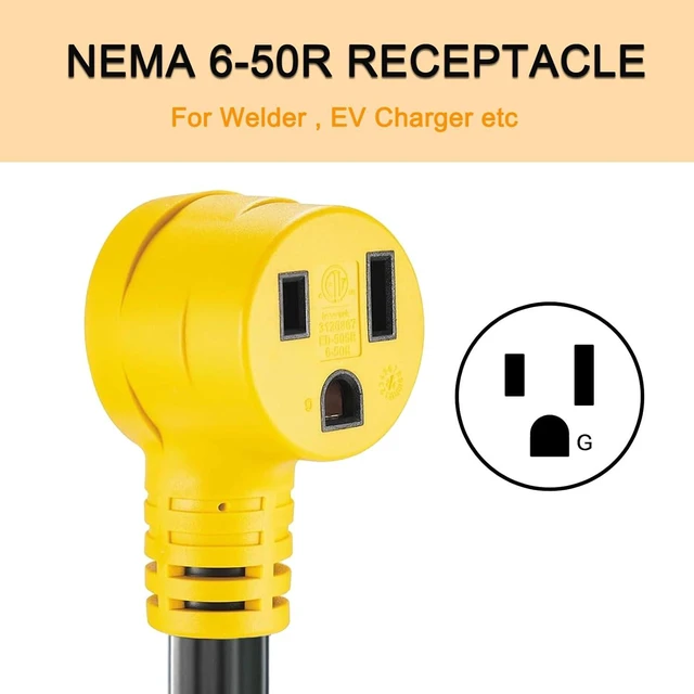 Alt view image 4 of 6 - NEMA L14-30P to 6-50R 10ft NEMA Welder Adapter Plug Extension Cord, 30 Amp Male to 3 Prong 50 Amp Twist Lock Generator, Female Wire, 10