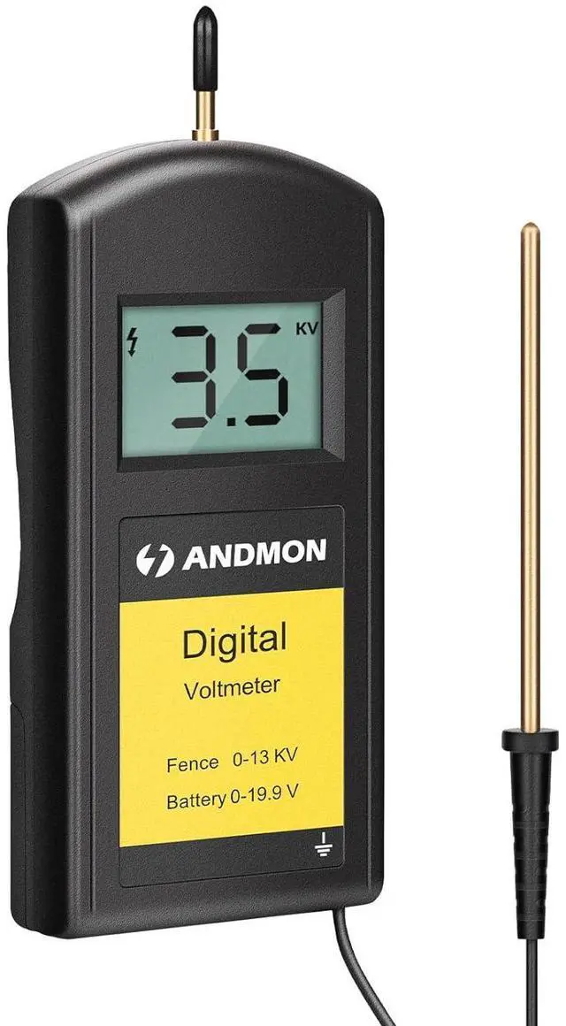 Main image of Andmon Versatile Electric Fence Tester, Battery Testing with Large LCD Display, Digital Electric Fence Voltage Tester, Accurate Testing Range 0 to13000V, Portable Design