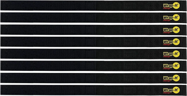 Alt view image 7 of 7 - Quick-Straps by Wrap-It Storage - 18" (8-Pack) Black - Hook and Loop Hose and Cable Organizers