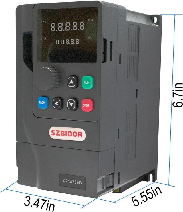 Alt view image 2 of 4 - Variable Frequency Drive: AC 220V 4KW 3HP 18A CNC VFD Single Phase to 3 Phase Converter for Spindle Motor Speed Control (Single Phase Input, 3 Phase Output)