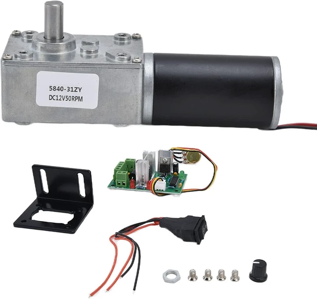 Main image of 5840-31ZY Worm Gear Motor,12V 10-400rpm DC High Torque Turbo Geared Motor Gearbox Geared Motor Turbo Worm Speed Reducer Electric Motor with 8mm Shaft(12V50RPM)