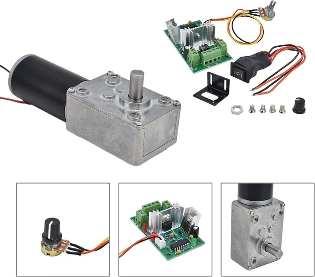 Alt view image 2 of 7 - 5840-31ZY Worm Gear Motor,12V 10-400rpm DC High Torque Turbo Geared Motor Gearbox Geared Motor Turbo Worm Speed Reducer Electric Motor with 8mm Shaft(12V50RPM)