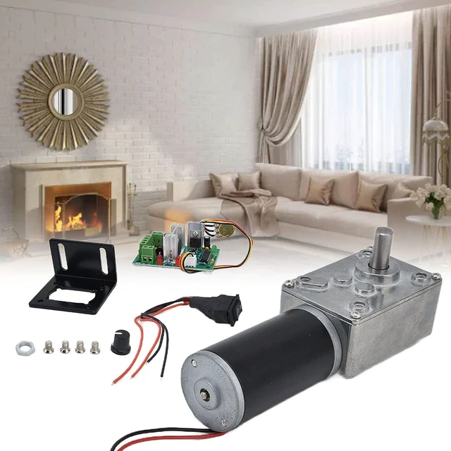 Alt view image 4 of 7 - 5840-31ZY Worm Gear Motor,12V 10-400rpm DC High Torque Turbo Geared Motor Gearbox Geared Motor Turbo Worm Speed Reducer Electric Motor with 8mm Shaft(12V50RPM)