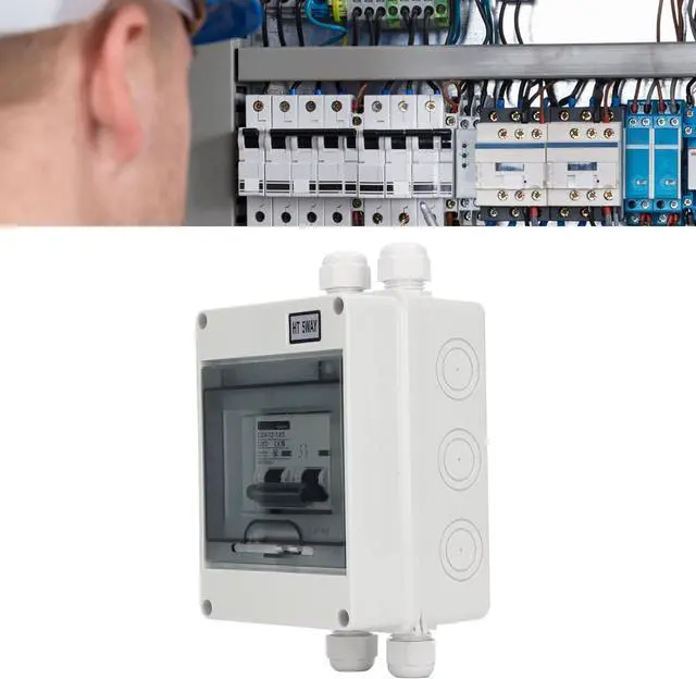 Alt view image 2 of 7 - 2P DC Miniature Circuit Breaker with Box 80A Smart Waterproof 2P Circuit Breaker 1000V DC Disconnect Switch for Solar PV System