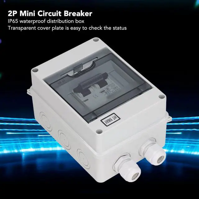 Alt view image 6 of 7 - 2P DC Miniature Circuit Breaker with Box 80A Smart Waterproof 2P Circuit Breaker 1000V DC Disconnect Switch for Solar PV System