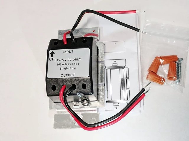 Alt view image 2 of 3 - PWM LED Slide Dimmer 8A (Wall Plate) Low Voltage 12v/24v DC (Side Slider)