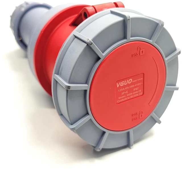 Alt view image 6 of 7 - IEC60309 Waterproof CEE Industrial Connector Socket 4Pin 125A 380-415V 3P+E IP67