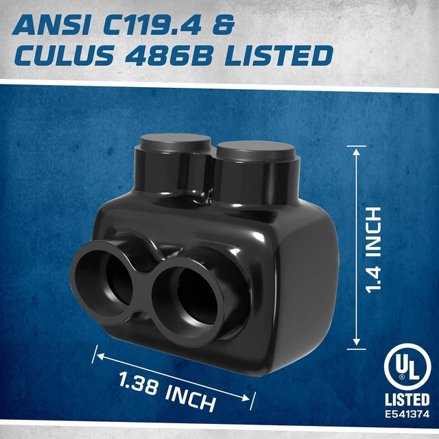 Alt view image 4 of 7 - OHLECTRIC 10 Pack - Insulated Wire Connector 2 Port Single Side Entry for 2-14 Wire Range Lugs with 5/32 Hex Screw, Pre-Filled with Oxide Inhibitor - Wire Connectors, Electrical Connectors, Wire Tap