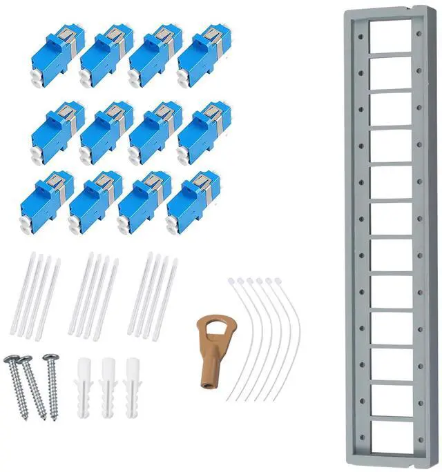 Alt view image 2 of 6 - Fiber Optic Distribution Box, 12 Port Wall Mount Enclosure with 12 LC Duplex Adapters, Singlemode, FTTH, IP65 Waterproof Outdoor/Indoor Use - 9.45" x 8.66" x 2.56"