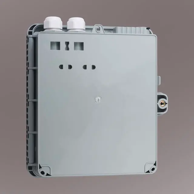 Alt view image 6 of 6 - Fiber Optic Distribution Box, 12 Port Wall Mount Enclosure with 12 LC Duplex Adapters, Singlemode, FTTH, IP65 Waterproof Outdoor/Indoor Use - 9.45" x 8.66" x 2.56"