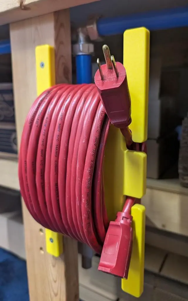 Alt view image 7 of 7 - Poly Heavy Duty Extension Cord Storage Reel, Yellow Cord Organizer Wrap-Holds 100 feet (2pk)