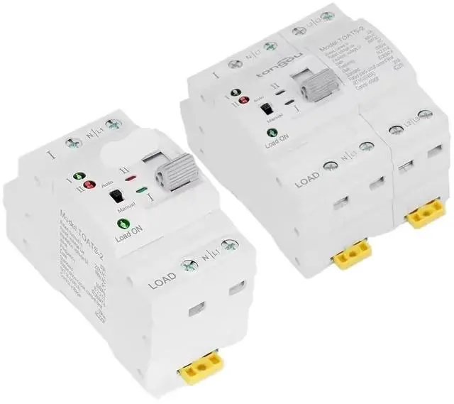Alt view image 5 of 6 - TOATS-2 Automatic Transfer Switch 2P 4P 63A 110V 220V DIN Rail Dual Power Changeover for Generator Utility Panel Control(2p 63A)