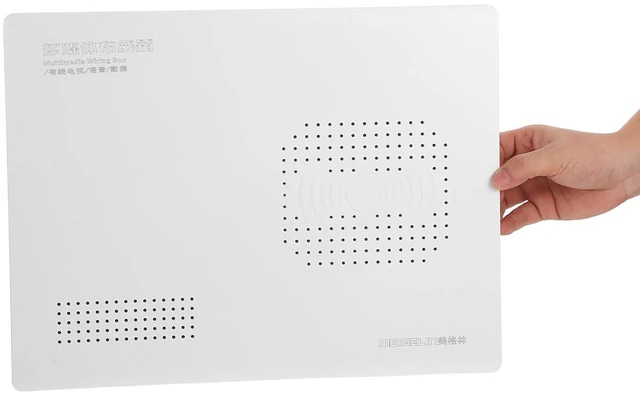 Alt view image 4 of 7 - Luxshiny 30x40x10cm Recessed Wall-Mounted Media Enclosure Box White, Built-in Multimedia Connector and Wiring