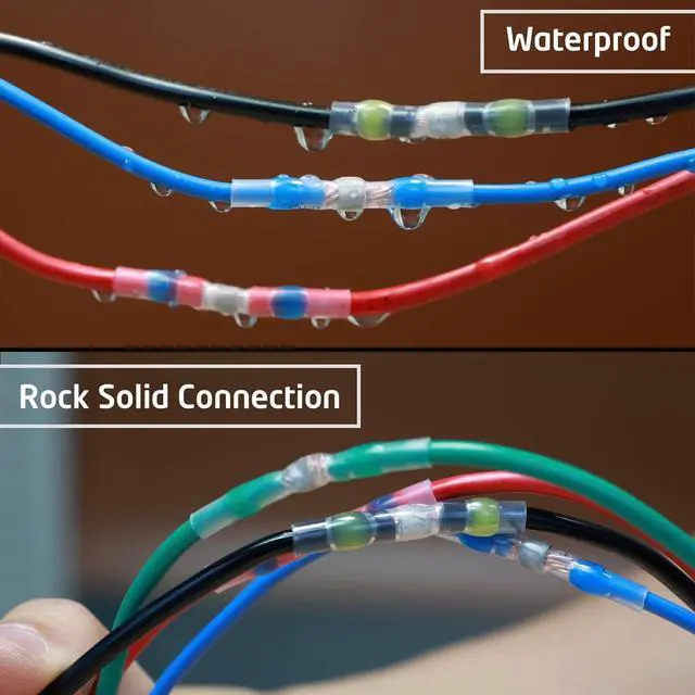 Alt view image 6 of 7 - 350 Pcs Solder Seal Wire Connectors Heat Shrink Butt Connectors Kit Marine Waterproof Wiring Electrical Cable Splice Terminals for Boat Automotive RV Trailer