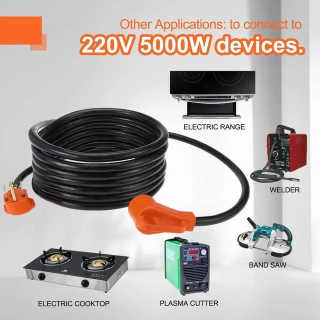 Alt view image 6 of 7 - Finderomend 25ft EV and Dryer Extension Cord,30 Amp 4 Prong Dryer Cord NEMA 14-30P to 14-30R 125/250V Fit for Electric Dryer/Tesla Model 3/S/X/Y Level 2 EV Charging Power Cable STW 10AWG UL/ETL Listed