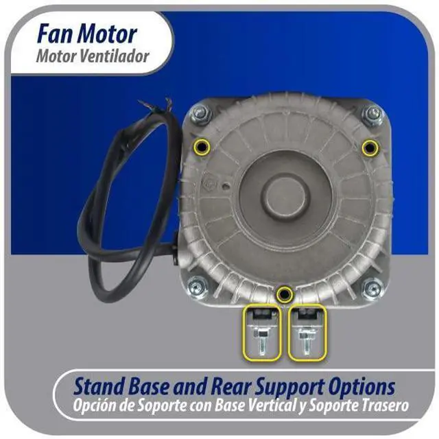 Alt view image 6 of 7 - Appli Parts APFM-341E 34W Refrigeration Condenser and Evaporator Motor 115V 60Hz 1.5A 1450rpm Includes Base and 12in Aluminum Fan Blade CCW Shaft end Universal fit