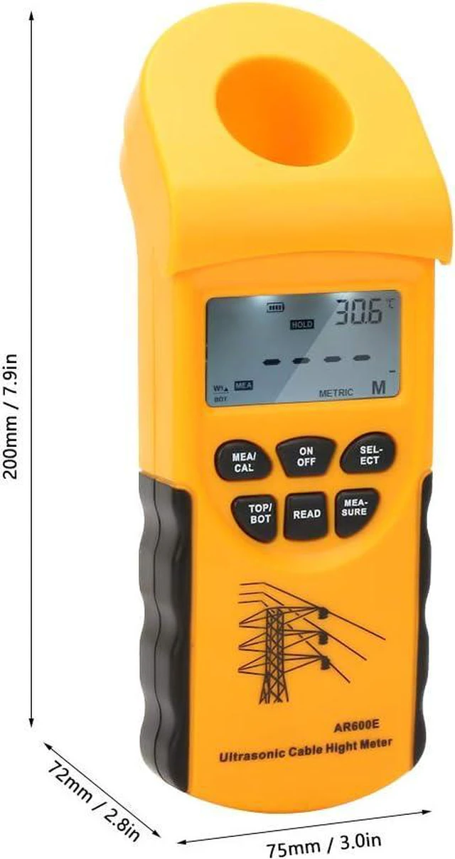 Alt view image 5 of 7 - Cable Height Meter, LCD Display 6 Cables Cable Height Measuring Instruments Cable Height Tester Kit with Plastic Box