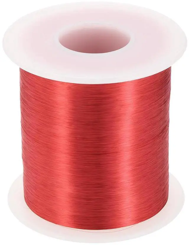 Main image of MECCANIXITY 43 AWG Magnet Wire, 43 Gauge Enameled Copper Wires 16 oz Magnetic Coil for Transformer Motor Electric, F Grade 311 Fahrenheit (155 Celsius), Red