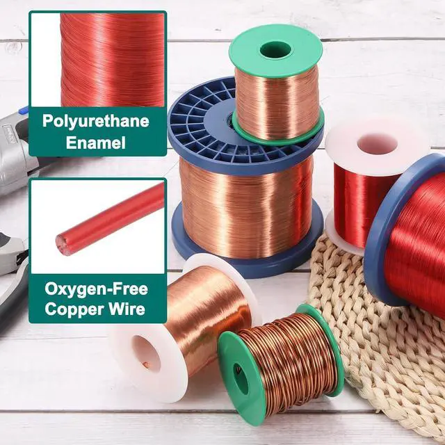 Alt view image 3 of 5 - MECCANIXITY 43 AWG Magnet Wire, 43 Gauge Enameled Copper Wires 16 oz Magnetic Coil for Transformer Motor Electric, F Grade 311 Fahrenheit (155 Celsius), Red