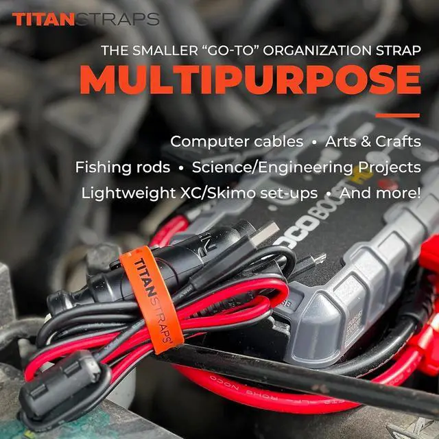 Alt view image 5 of 6 - Titan Utility Straps Mini Straps Set to Organize Computer Cables, Arts & Crafts, and Fishing Rods (10" Length / 4-Pack, Sunflower)