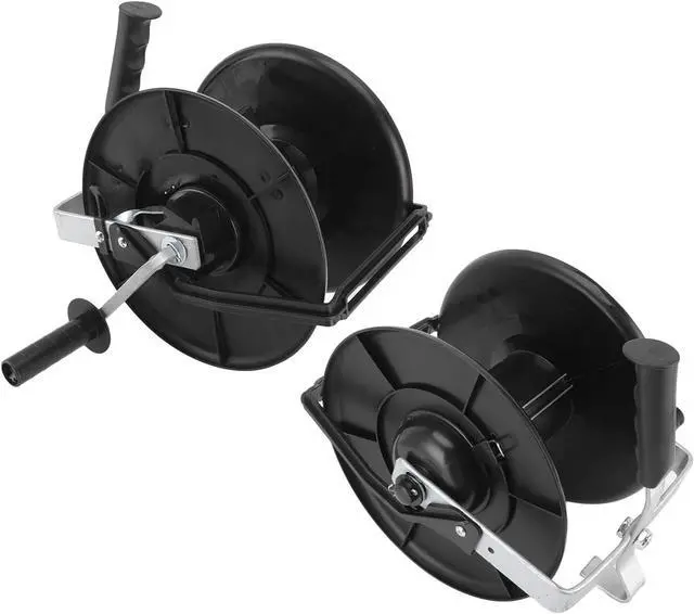 Alt view image 5 of 7 - Cryfokt 3:1 Geared Reel, Manual Electric Fence Reel, High Strength ABS, Locking Function, Sturdy Metal Stand, Rope Cord Reel, Electrified Rope Winder for Farms, Pastures, Mld 005