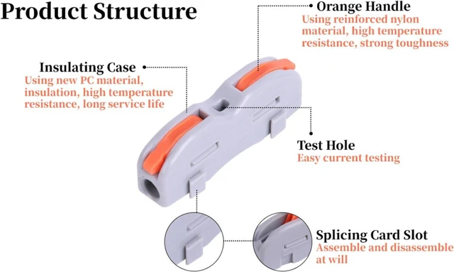 Alt view image 3 of 7 - Terminal Conductor, 50Pcs Quick Compact Conductors Soft Hard Wire Connectors Industrial Connector(SPL-3)