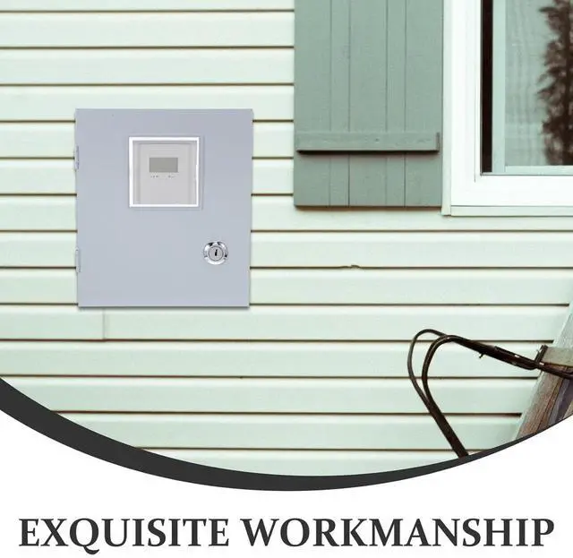 Alt view image 3 of 7 - HOMSFOU Outdoor Iron Electric Meter Box Cover 155x180x100mm Hollow Waterproof Electrical Distribution Case