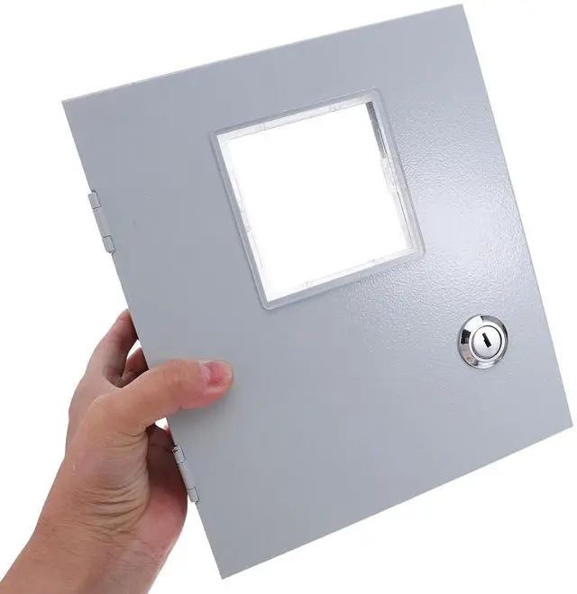 Alt view image 4 of 7 - HOMSFOU Outdoor Iron Electric Meter Box Cover 155x180x100mm Hollow Waterproof Electrical Distribution Case