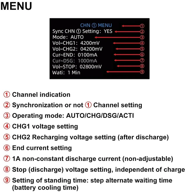 Alt view image 6 of 6 - 8-Channel 18650 Lithium Battery Auto Charge/Discharge Tester Capacity Internal Resistance Tester 2.4-in Screen DC 5V