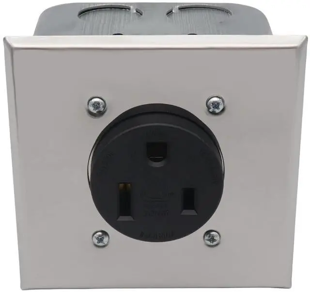 Alt view image 6 of 7 - Professional 6-50R 50Amp Outlet Metal Wall Box Circuits Outlet Square for Electric Vehicle Charges & Dryers Commercial Oven Receptacle