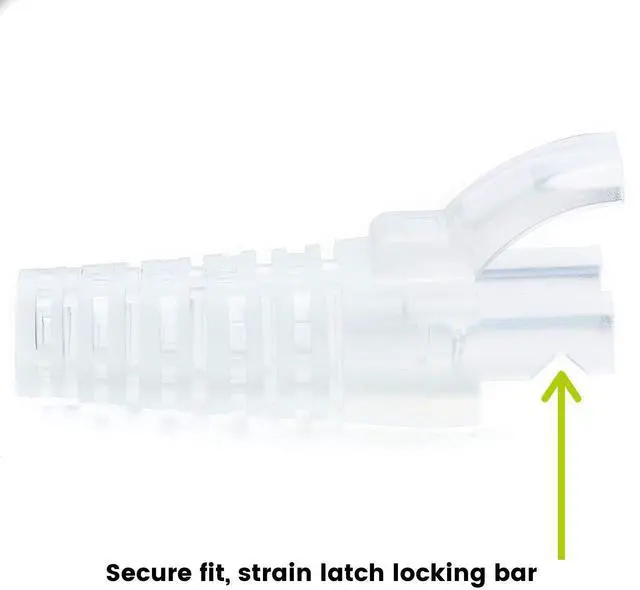 Alt view image 3 of 7 - trueCABLE RJ45 Strain Relief Boots, Small 5.5 to 7.0mm Cut-to-Fit PVC Plug Cover, Transparent, 100 Pieces