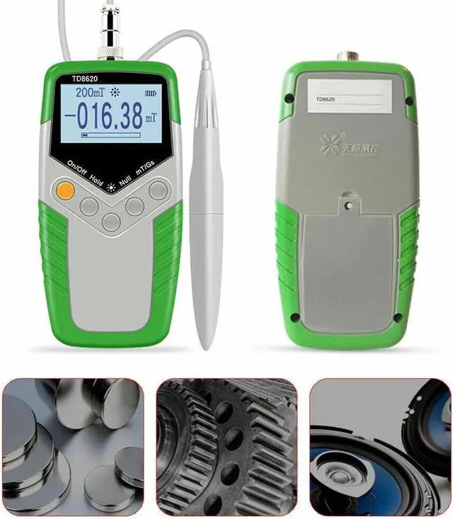 Alt view image 3 of 7 - TD8620 Handheld Digital Gauss Meter with Hall Probe Measures 02400 mT (24,000 G), 10 µT Resolution, Auto Range & Backlight, for EMF and Magnetic Field Testing