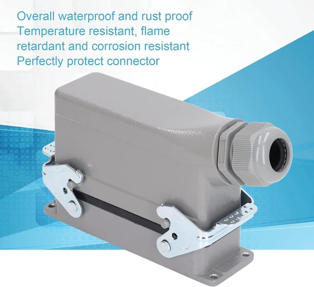 Alt view image 5 of 7 - 24 Pin Rectangular Waterproof Connector, IP65 HighVoltage Power Adapter Plug and Socket, Waterproof Power Cable Connector 16A/500V
