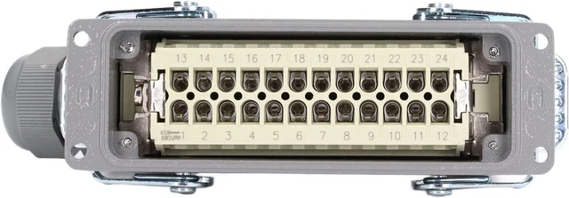 Alt view image 7 of 7 - 24 Pin Rectangular Waterproof Connector, IP65 HighVoltage Power Adapter Plug and Socket, Waterproof Power Cable Connector 16A/500V