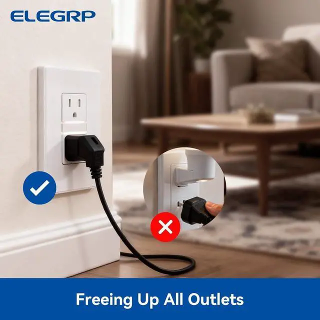 Alt view image 3 of 7 - ELEGRP Decorator Outlet with Night Light 4000K, TR Tamper Resistant Wall Receptacle, 15A 125V Electrical Outlet, Self-grounding, with Mid Wall Plate, UL Listed (Matte White, 4 Pack)