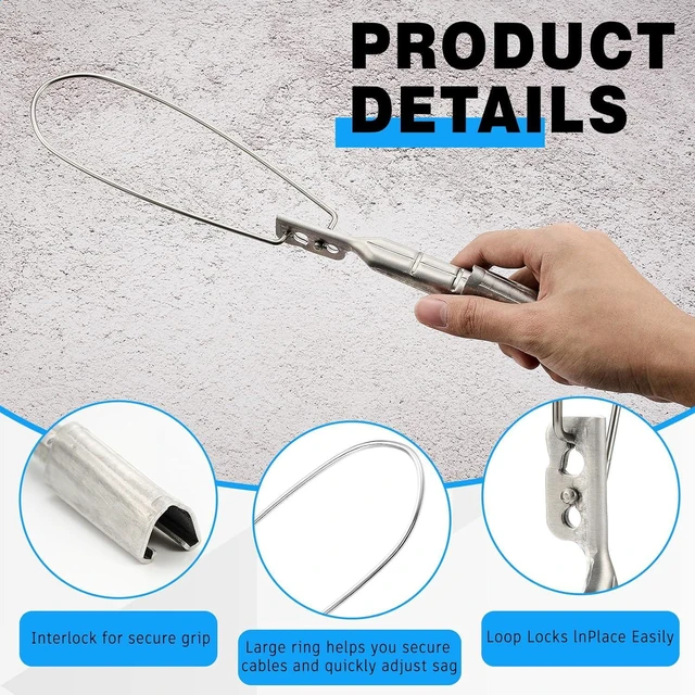 Alt view image 3 of 6 - Gisafai 4 Pcs Aluminium Wedge Clamps Steel Ball Handle Loop with Lock Service Acsr Range 6-2 Corrosion Resistant Cable Clamp for Tighten Cables Wedge Shell Reduce Strain on Conductors(11.8 x 3 Inch)