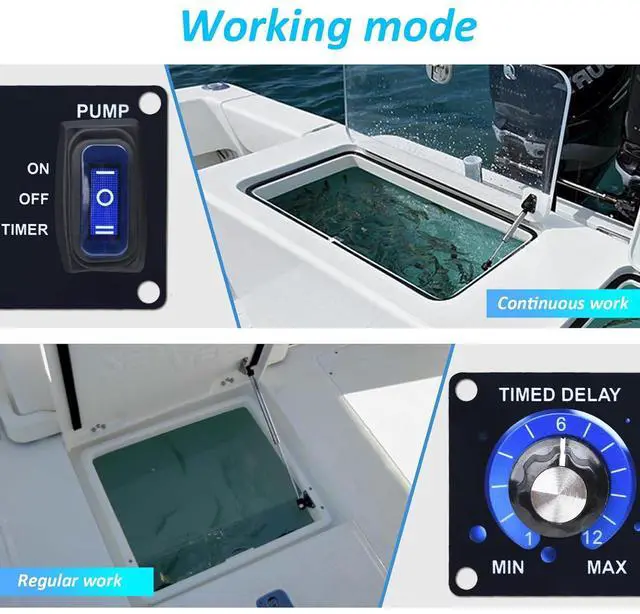 Alt view image 4 of 7 - Briidea 12V Livewell Timer Switch, Intelligent Aerator Timer with Adjustable Cycle Control, Waterproof & Corrosion-Resistant for Fishing Boats and Bait Tanks