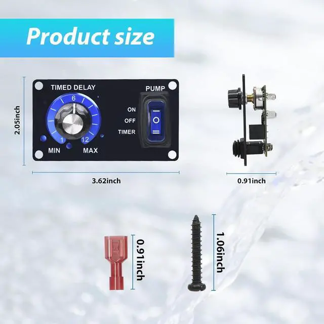 Alt view image 6 of 7 - Briidea 12V Livewell Timer Switch, Intelligent Aerator Timer with Adjustable Cycle Control, Waterproof & Corrosion-Resistant for Fishing Boats and Bait Tanks