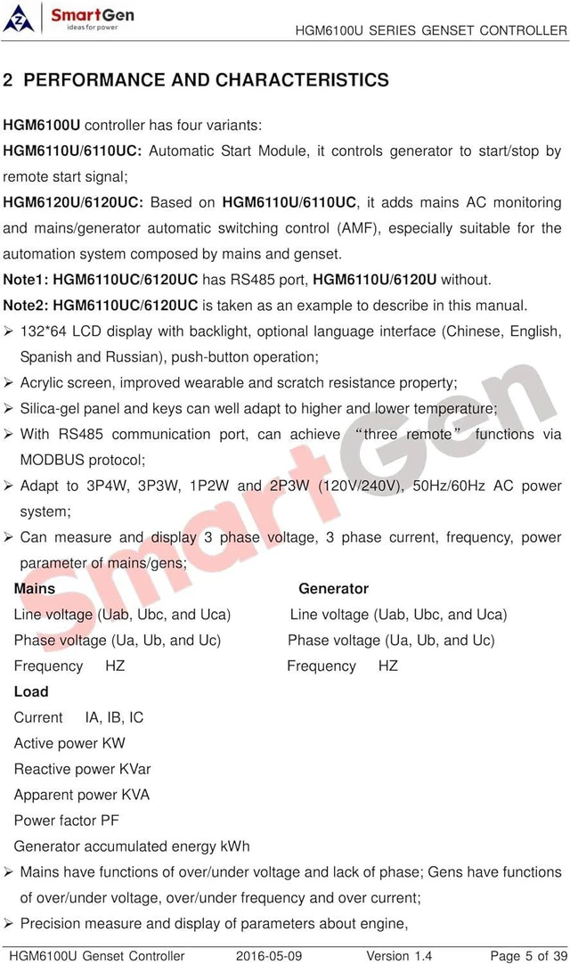 Alt view image 6 of 7 - HGM6120U Auto Mains Failure Generator Controller (AMF)