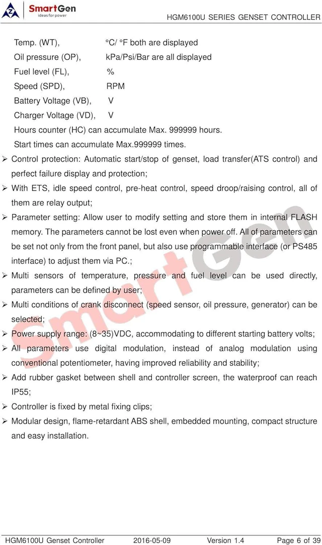 Alt view image 7 of 7 - HGM6120U Auto Mains Failure Generator Controller (AMF)
