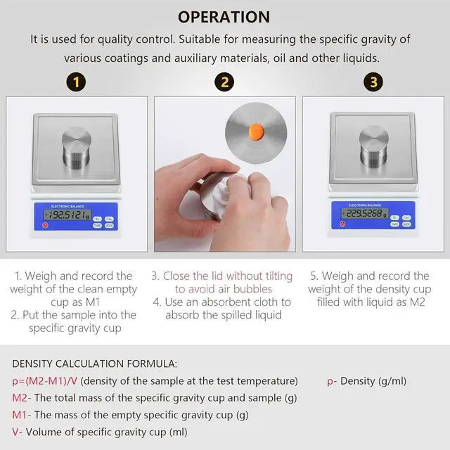 Alt view image 3 of 7 - CGOLDENWALL Density Specific Gravity Cups 50cc/ml 100cc/ml Stainless Steel