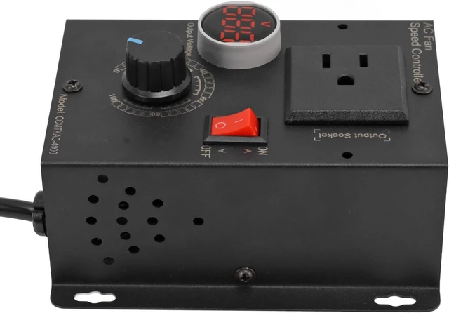 Alt view image 7 of 7 - Variable Speed Controller, AC Variable Fan Speed Controller Variable Adjuster, Stepless Adjustable SCR Voltage Controller for Router Fan Electric Motor Rheostat AC 120V 220V