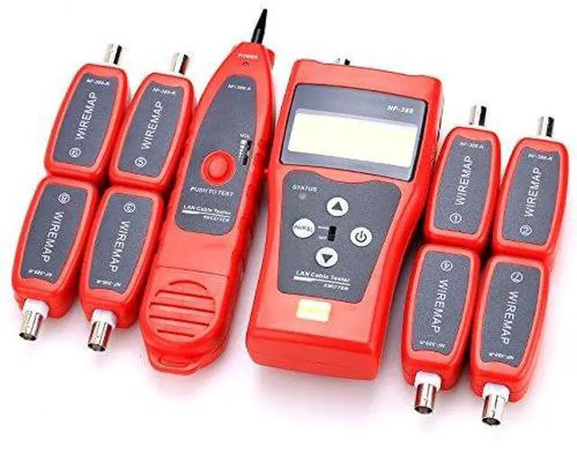 Main image of NF-388 Multipurpose Handheld Network Coax Cable Tester Trace Cat6 6E Cat5E Coaxial Cable Tracker USB BNC RJ45 RJ11 Tester Network Cable Ethernet Wire Tester Telephone Cable Tester Audio Cable