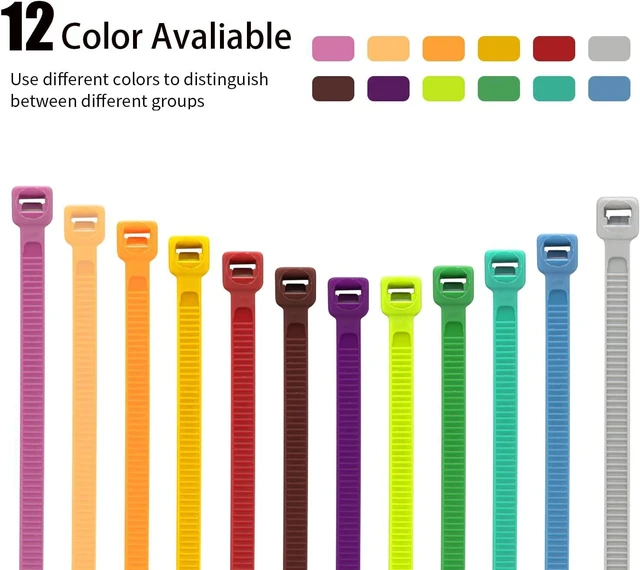 Alt view image 2 of 7 - XINGO 1200 PCS Colored Garden Zip Ties 8 inch, 50 lbs Strength, Multicolor Self-Locking Nylon Zip Ties for Marking Chickens Legs or Deco Mesh Wreath Supplies