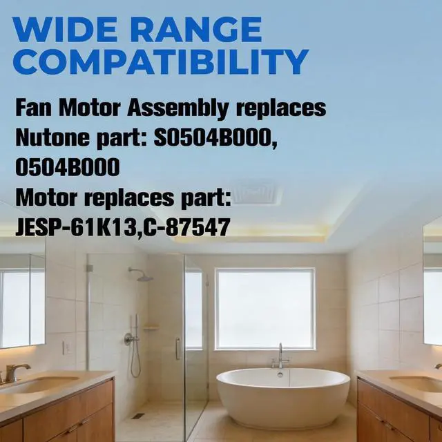 Alt view image 4 of 7 - 769RL B Unit, S0504B000 Bathroom Exhaust Fan Motor Assembly - Direct Replacement for Broan Nutone Models 769RL, 763RL, 757, 765RL, VF705RCN, VF707RCN - Replaces JESP-61K13 / C-87547