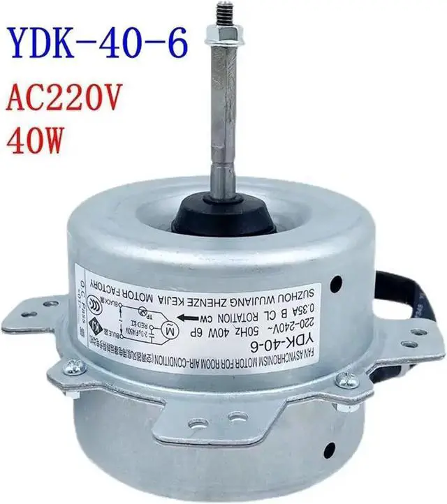 Alt view image 2 of 5 - YDK-40-6 1P1.5P 2P Air Conditioning Outdoor Unit Fan Motor Copper Wire External Fan Cooling Motor