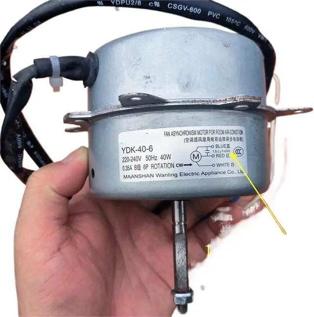 Alt view image 3 of 5 - YDK-40-6 1P1.5P 2P Air Conditioning Outdoor Unit Fan Motor Copper Wire External Fan Cooling Motor