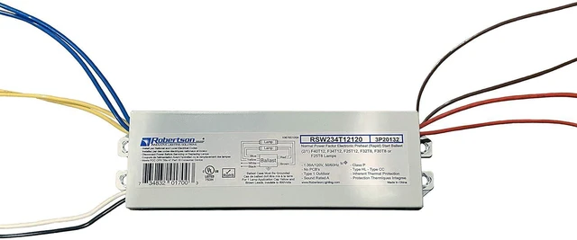 Alt view image 2 of 4 - ROBERTSON 2P20132 Quik-Pak of 10 Fluorescent eBallast, 2 F40T12 Linear Lamp, Preheat- Rapid Start, 120Vac, 50-60Hz, Normal Ballast Factor, NPF, Model RSW234T12120 /A (Replaces Model RSW240T12120 /B)
